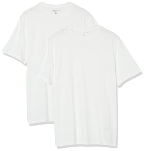 Amazon Essentials Herren Kurzärmeliges T-Shirt mit Rundhalsausschnitt aus Baumwolle – Regular Fit, 2er-Pack, Weiß, 4XL Große Größen Tall Amazon Essentials Herren Kurzärmeliges T-Shirt mit Rundhalsausschnitt aus Baumwolle – Regular Fit, 2er-Pack, Weiß, 4XL Große Größen Tall von Amazon Essentials