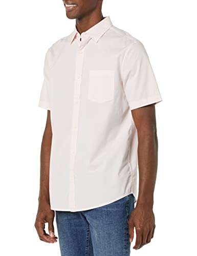 Amazon Essentials Herren Kurzarm-Hemd aus Stretch-Popeline (in Übergrößen erhältlich), Rosa, XXL von Amazon Essentials