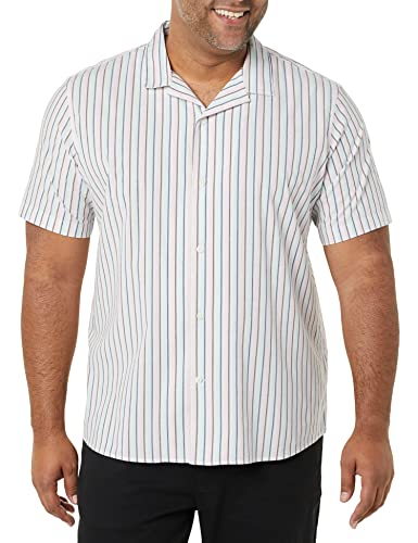 Amazon Essentials Herren Urlaubshemd Aus Baumwolle Mit Knopfleiste, Kurzärmelig, Blau Rosa Vertikale Streifen, L Amazon Essentials Herren Urlaubshemd Aus Baumwolle Mit Knopfleiste, Kurzärmelig, Blau Rosa Vertikale Streifen, L von Amazon Essentials