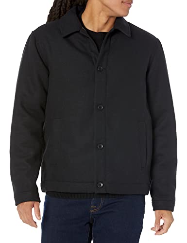 Amazon Essentials Herren Kurze Wolljacke (erhältlich in Big & Tall), Schwarz, 4XL Große Größen Tall von Amazon Essentials