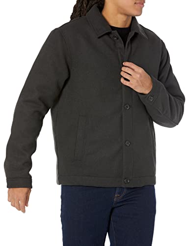 Amazon Essentials Herren Kurze Wolljacke (erhältlich in Big & Tall), Verwaschenes Schwarz, L von Amazon Essentials