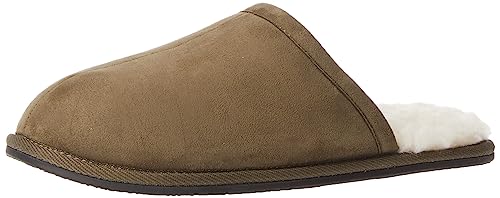 Amazon Essentials Herren Kuschelige Pantoffeln, Dunkles Olivgrün Mikro Wildleder, 39 EU von Amazon Essentials