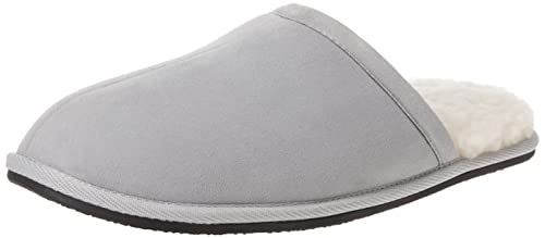 Amazon Essentials Herren Kuschelige Pantoffeln, Grau Mikro Wildleder, 43 EU von Amazon Essentials