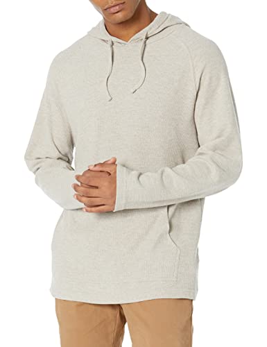 Amazon Essentials Herren Langärmeliger Thermo-Kapuzenpullover aus Flammgarn (Früher Goodthreads), Haferbeige Meliert, L von Amazon Essentials