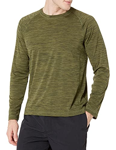 Amazon Essentials Herren Langärmeliges, Schnell Trocknendes Bade-T-Shirt, Olivenheide, XS von Amazon Essentials