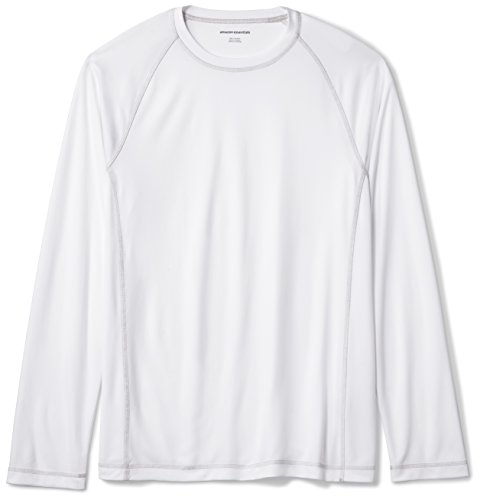 Amazon Essentials Herren Langärmeliges, Schnell Trocknendes Bade-T-Shirt, Weiß, L von Amazon Essentials