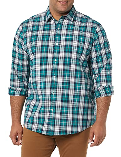 Amazon Essentials Herren Langärmeliges Hemd Aus Stretch-Popeline Mit Normaler Passform, Grünblau Weiß Karomuster, XXL Amazon Essentials Herren Langärmeliges Hemd Aus Stretch-Popeline Mit Normaler Passform, Grünblau Weiß Karomuster, XXL von Amazon Essentials