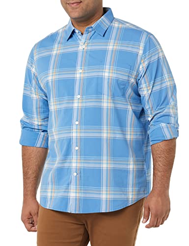 Amazon Essentials Herren Langärmeliges Hemd Aus Stretch-Popeline Mit Normaler Passform, Hellblau Orange Karomuster, L Amazon Essentials Herren Langärmeliges Hemd Aus Stretch-Popeline Mit Normaler Passform, Hellblau Orange Karomuster, L von Amazon Essentials