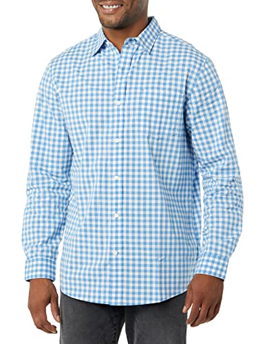 Amazon Essentials Herren Langärmeliges Hemd Aus Stretch-Popeline Mit Normaler Passform, Hellblau Weiß Vichy-Muster, L Amazon Essentials Herren Langärmeliges Hemd Aus Stretch-Popeline Mit Normaler Passform, Hellblau Weiß Vichy-Muster, L von Amazon Essentials