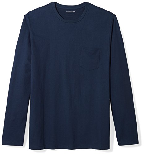 Amazon Essentials Herren Langärmeliges T-Shirt, Normale Passform, Marineblau, L von Amazon Essentials