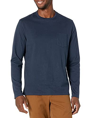 Amazon Essentials Herren Langärmeliges T-Shirt, Schmale Passform, Marineblau, L von Amazon Essentials