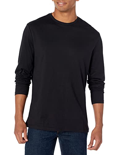 Amazon Essentials Herren Langärmeliges T-Shirt, Schmale Passform, Schwarz, S von Amazon Essentials