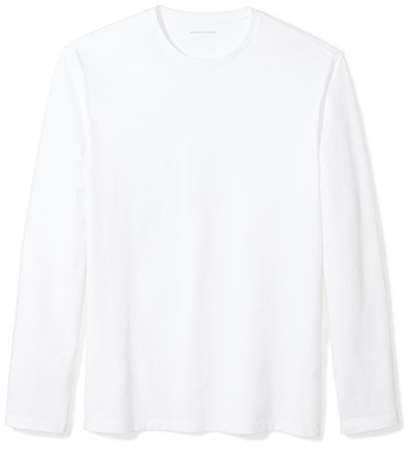 Amazon Essentials Herren Langärmeliges T-Shirt, Schmale Passform, Weiß, S von Amazon Essentials