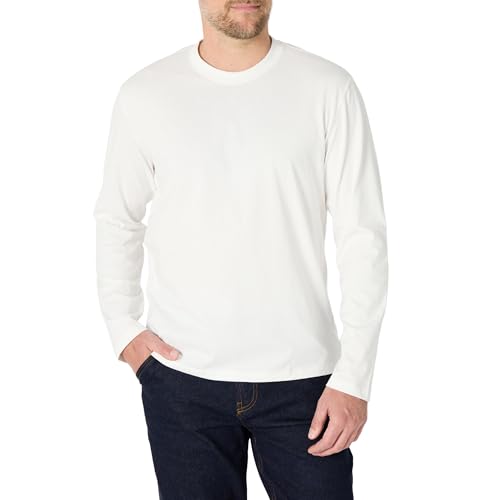 Amazon Essentials Herren Langärmeliges T-Shirt mit lockerer Passform, Weiß, XXL von Amazon Essentials