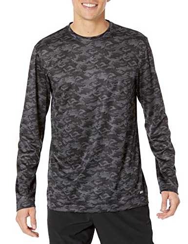 Amazon Essentials Herren Langärmeliges Tech-Funktions-T-Shirt, Mehrfarbig Camouflagedesign, XXL von Amazon Essentials