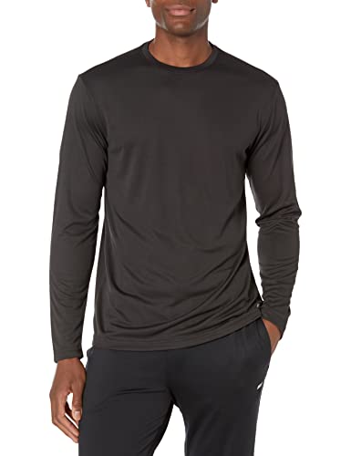 Amazon Essentials Herren Langärmeliges Tech-Funktions-T-Shirt, Schwarz, XXL von Amazon Essentials