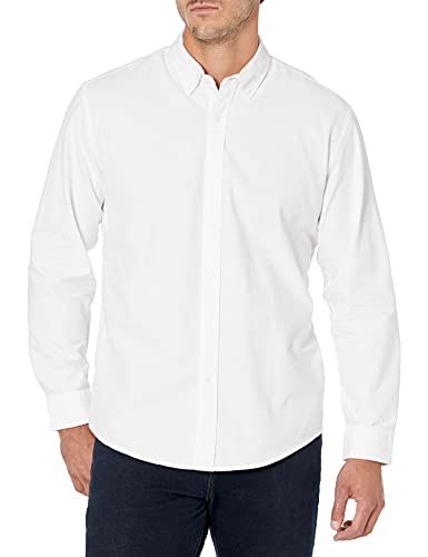 Amazon Essentials Herren Langärmliges Hemd aus Stretch-Oxford in normaler Passform (erhältlich in Big & Tall), Weiß, 6XL Große Größen Tall von Amazon Essentials