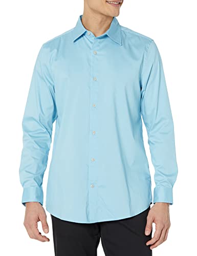 Amazon Essentials Herren Langärmliges Stretch-Oberhemd mit normaler Passform, Himmelblau, XL von Amazon Essentials