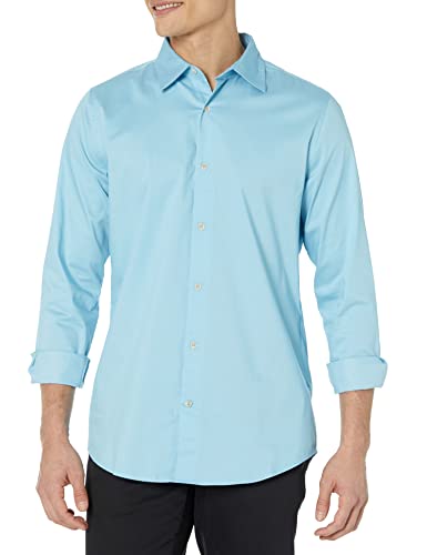 Amazon Essentials Herren Langärmliges Stretch-Oberhemd mit schmaler Passform, Himmelblau, L von Amazon Essentials