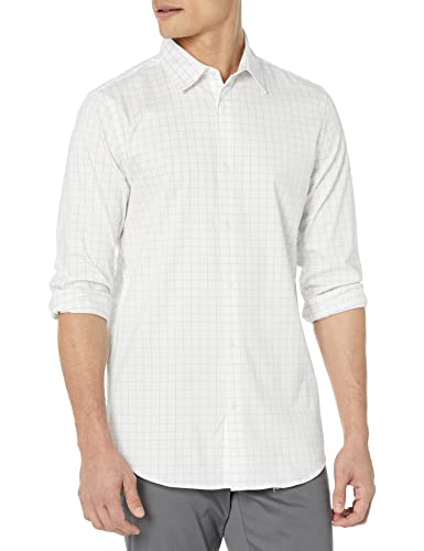 Amazon Essentials Herren Langärmliges Stretch-Oberhemd mit schmaler Passform, Lavendel Fensterkaros, M von Amazon Essentials