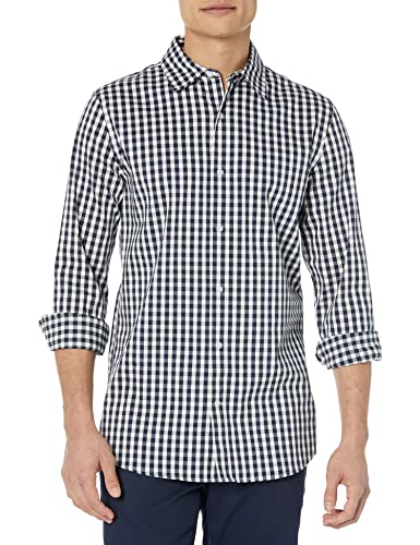 Amazon Essentials Herren Langärmliges Stretch-Oberhemd mit schmaler Passform, Weiß Vichy-Muster, M Amazon Essentials Herren Langärmliges Stretch-Oberhemd mit schmaler Passform, Weiß Vichy-Muster, M von Amazon Essentials