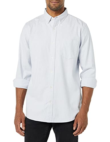 Amazon Essentials Herren Langarm-Hemd aus Oxford-Stretch mit schmaler Passform und Tasche, Puderblau Vertikale Streifen, L Amazon Essentials Herren Langarm-Hemd aus Oxford-Stretch mit schmaler Passform und Tasche, Puderblau Vertikale Streifen, L von Amazon Essentials