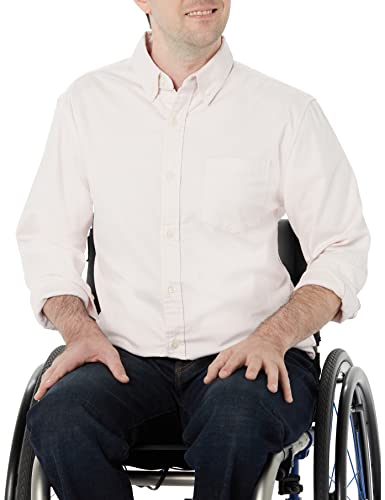 Amazon Essentials Herren Langarm-Hemd aus Stretch-Oxford mit normaler Passform und Tasche (erhältlich in Big & Tall), Blassrosa, M von Amazon Essentials