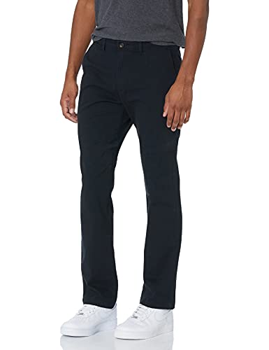 Amazon Essentials Herren Legere Stretch-Chinohose in sportlicher Passform (in Übergröße erhältlich), Schwarz, 40W / 32L von Amazon Essentials
