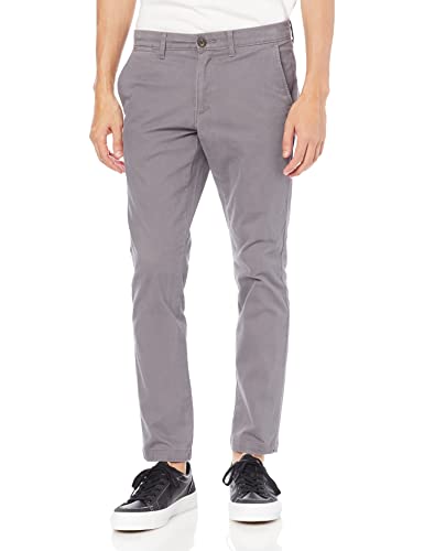 Amazon Essentials Herren Legere Stretch-Chinohose mit Enger Passform, Kohlegrau, 30W / 28L von Amazon Essentials