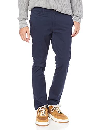 Amazon Essentials Herren Legere Stretch-Chinohose mit Enger Passform, Dunkles Marineblau, 32W / 28L von Amazon Essentials