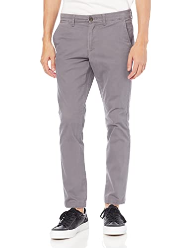 Amazon Essentials Herren Legere Stretch-Chinohose mit Enger Passform, Dunkelgrau, 32W / 34L von Amazon Essentials