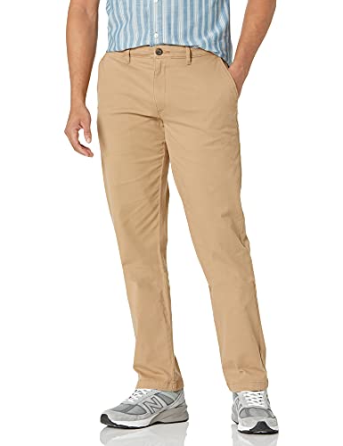 Amazon Essentials Herren Legere Stretch-Chinohose mit gerader Passform, Pilzbraun, 38W / 30L von Amazon Essentials