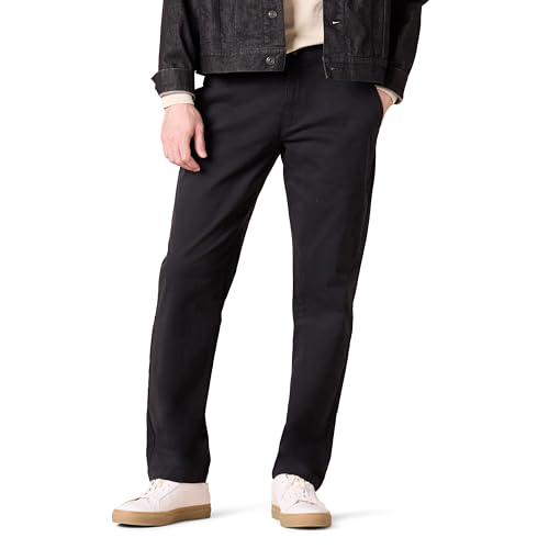 Amazon Essentials Herren Legere Stretch-Chinohose mit gerader Passform, Schwarz, 36W / 32L von Amazon Essentials