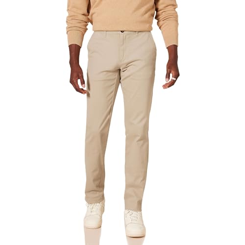 Amazon Essentials Herren Legere Stretch-Chinohose mit klassischer Passform, Bräunen, 36W / 29L von Amazon Essentials