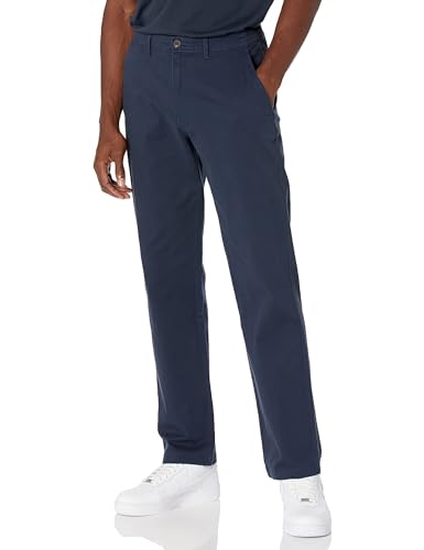 Amazon Essentials Herren Legere Stretch-Chinohose mit klassischer Passform, Dunkles Marineblau, 30W / 29L von Amazon Essentials