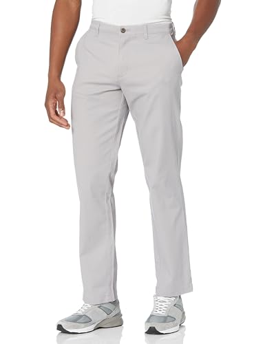 Amazon Essentials Herren Legere Stretch-Chinohose mit klassischer Passform, Grau, 36W / 30L von Amazon Essentials