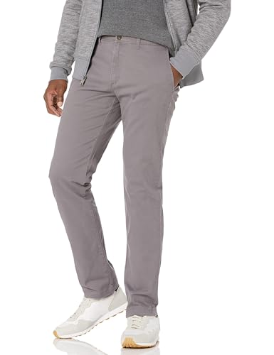 Amazon Essentials Herren Legere Stretch-Chinohose mit schmaler Passform, Dunkelgrau, 34W / 30L von Amazon Essentials