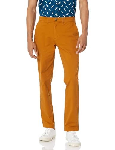 Amazon Essentials Herren Legere Stretch-Chinohose mit schmaler Passform, Dunkles Kamelbraun, 36W / 30L von Amazon Essentials