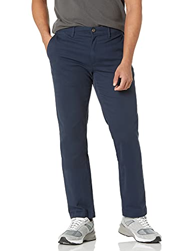 Amazon Essentials Herren Legere Stretch-Chinohose mit schmaler Passform, Dunkles Marineblau, 32W / 28L von Amazon Essentials