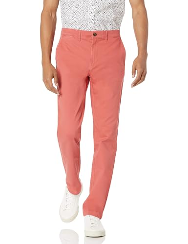 Amazon Essentials Herren Legere Stretch-Chinohose mit schmaler Passform, Himbeerrot, 38W / 30L von Amazon Essentials