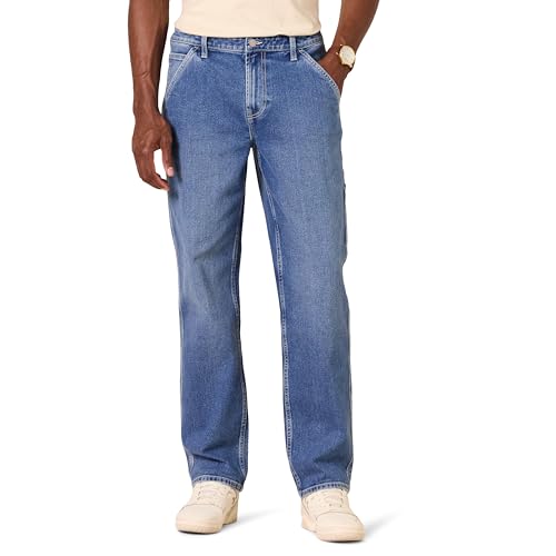 Amazon Essentials Herren Leicht elastische Relaxed Fit-Zimmermann-Jeans, Arbeitskleidung, Mittlere Waschung, 40W / 30L von Amazon Essentials