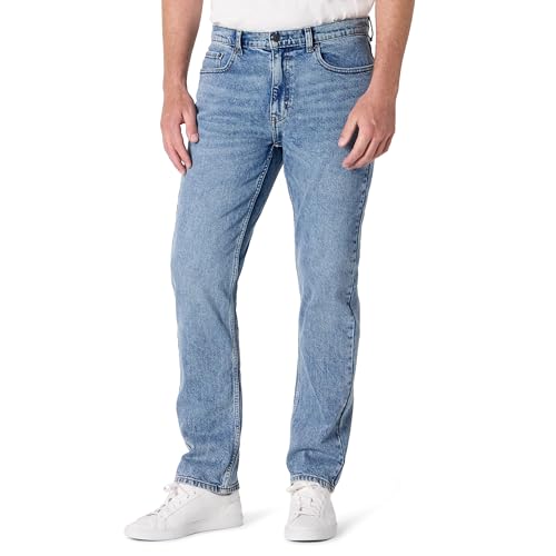 Amazon Essentials Herren Leicht elastische Straight Fit-Jeans, Hell Getönt, 36W / 32L von Amazon Essentials