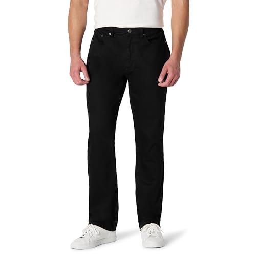 Amazon Essentials Herren Leicht elastische Straight Fit-Jeans, Schwarz, 30W / 30L von Amazon Essentials
