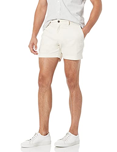 Amazon Essentials Herren Leichte, Bequeme Oxford-Slim Fit-Stretchshorts 13 cm (Zuvor Goodthreads), Creme, 28W von Amazon Essentials