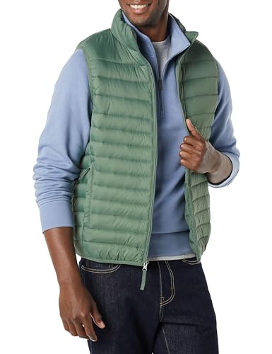 Amazon Essentials Herren Leichte, Wasserbeständige Pufferweste, Verstaubar, Grün, XXL von Amazon Essentials