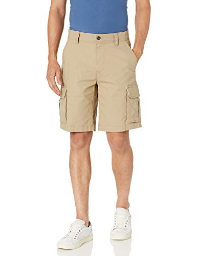 Amazon Essentials Herren Leichte Cargo-Stretch-Shorts aus Ripstop (25 cm), Khakibraun, 34W von Amazon Essentials