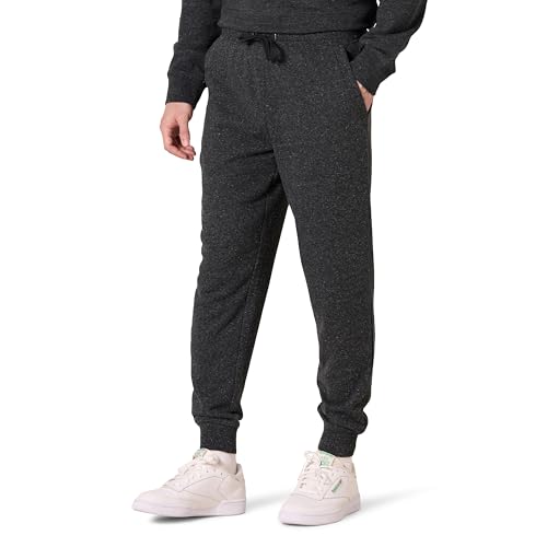 Amazon Essentials Herren Leichte French-Terry-Jogginghose (erhältlich in Big & Tall), Dunkelgrau Meliert, L von Amazon Essentials