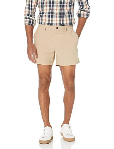 Amazon Essentials Herren Leichte Oxford-Shorts, Komfortabler Stretch, 13 cm Schrittlänge, Schmale Passform (Früher Goodthreads), Khakibraun, 34W von Amazon Essentials