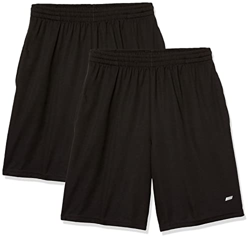 Amazon Essentials Herren Weit geschnittene Performance-Funktionsshorts (erhältlich in Big & Tall), 2er-Pack, Schwarz, XL von Amazon Essentials
