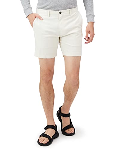 Amazon Essentials Herren Leichte Komfort-Stretch-Oxford-Shorts mit enger Passform (zuvor Goodthreads) 18 cm lang, Creme, 34W von Amazon Essentials